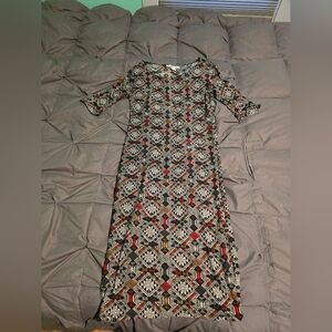 Geometric Patterned Midi Bodycon Dress